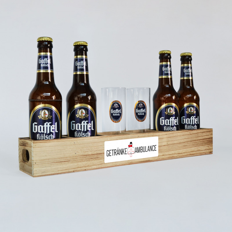 Halber Biermeter mit Gaffel Kölsch und zwei Gläser