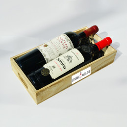 Holzkiste für zwei Flaschen Wein