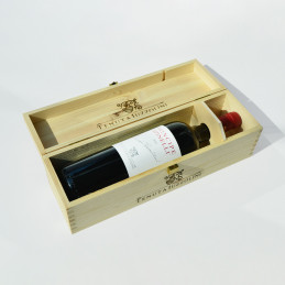 Holzkiste mit Deckel für eine Flasche Wein