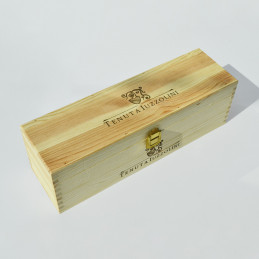Holzkiste mit Deckel für eine Flasche Wein