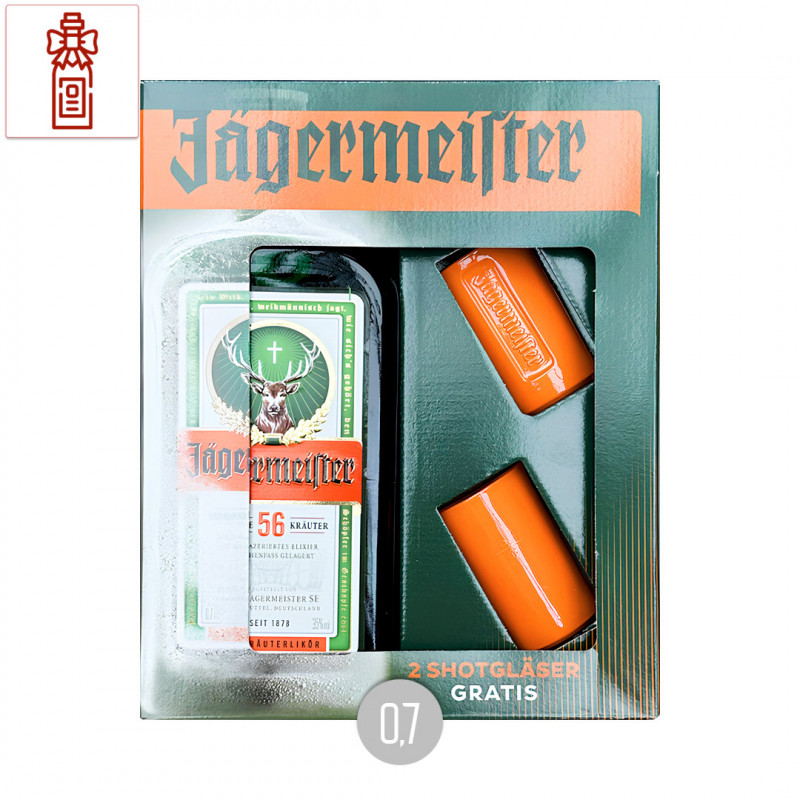 Jägermeister Geschenkverpackung mit 2 Shotgläser
